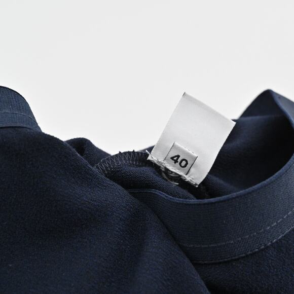 CHALAYAN Pants Womens Size 40 Navy Blue‎ Quiet Luxury Stretch Pull On Skinny Leg - Picture 9 of 12